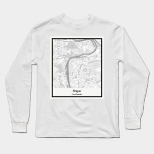 Map of Prague - Czech Republic Long Sleeve T-Shirt